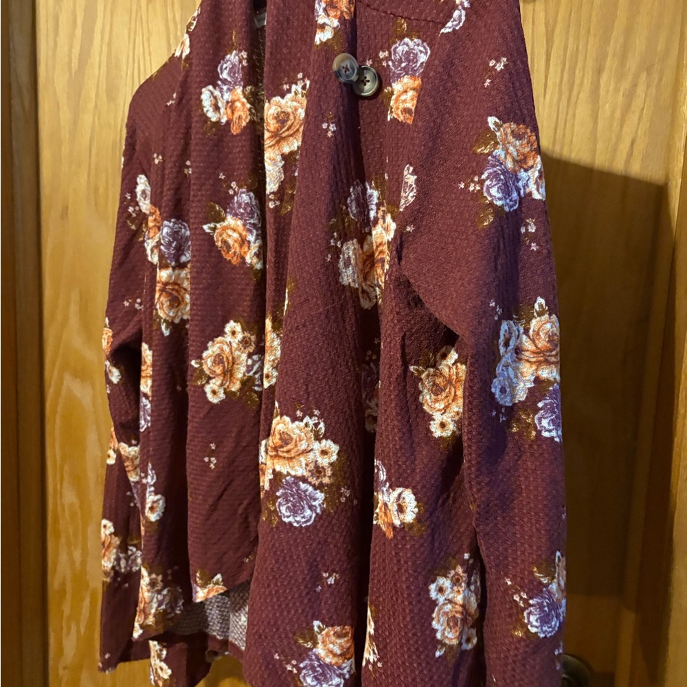 Maurices Burgundy Floral Women's Blazer